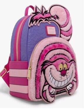 Loungefly Cheshire Cat Plush Mini Backpack - Pink & Purple